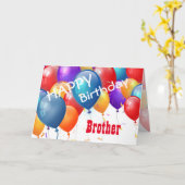 Carte Joyeux anniversaire avec Ballons BROTHER (Fleur jaune)