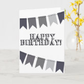 Carte Joyeux anniversaire avec bannière (Fleur jaune)