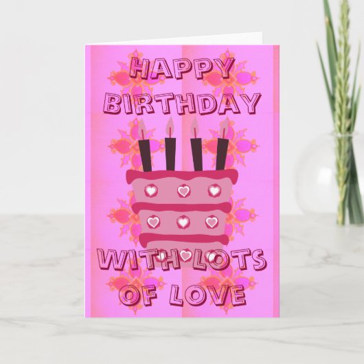 Carte Joyeux anniversaire avec beaucoup d'amour (Devant)