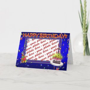 Carte Joyeux Anniversaire Avec Cadre Photo Confetti