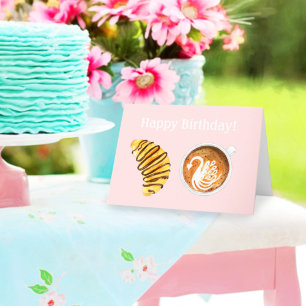 Carte Joyeux Anniversaire Avec Croissant Au Chocolat