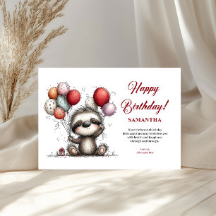 Carte Joyeux anniversaire avec des animaux fantaisistes