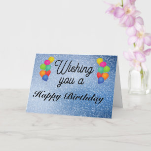 Carte Joyeux anniversaire avec des ballons colorés et de