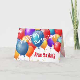 Carte Joyeux anniversaire avec des ballons du GANG
