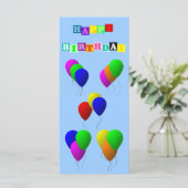 Carte Joyeux anniversaire avec des ballons par Shirley T (Debout devant)