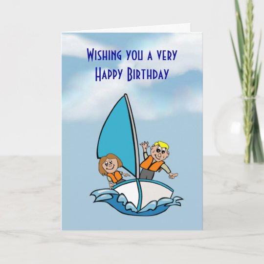 Carte Joyeux Anniversaire Avec Des Enfants Sur Le Bateau Zazzle Be