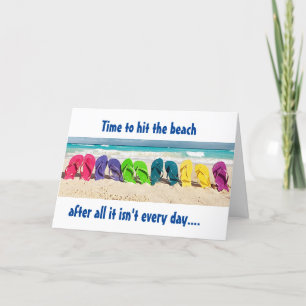 Carte JOYEUX ANNIVERSAIRE AVEC FLIP FLOPS Card