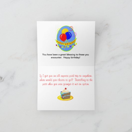 Carte Joyeux anniversaire avec Joey (Intérieur)