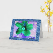 Carte Joyeux anniversaire avec la fleur et le cadre (Fleur jaune)