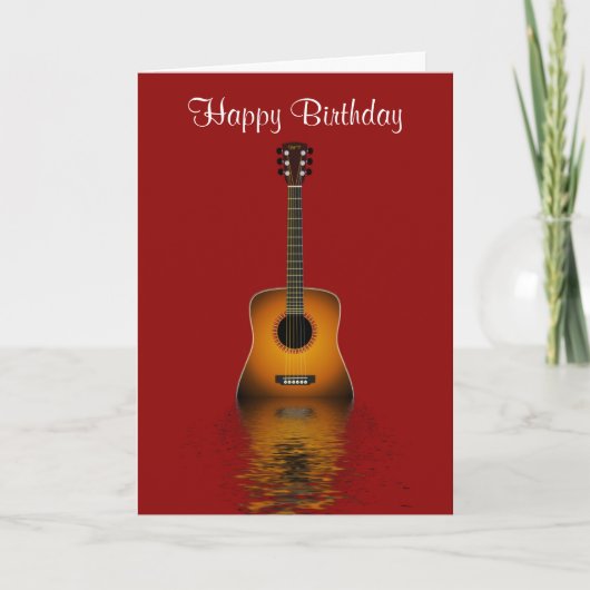 Carte Joyeux anniversaire avec la guitare acoustique (Devant)