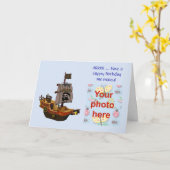 Carte Joyeux Anniversaire avec la piraterie ajouter votr (Fleur jaune)