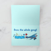 Carte Joyeux anniversaire avec l'avion de toute la bande (Intérieur)