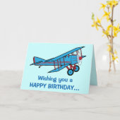 Carte Joyeux anniversaire avec l'avion de toute la bande (Fleur jaune)