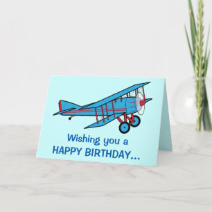 Carte Joyeux anniversaire avec l'avion de toute la bande