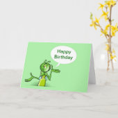 Carte Joyeux anniversaire avec le cricket parler (Fleur jaune)