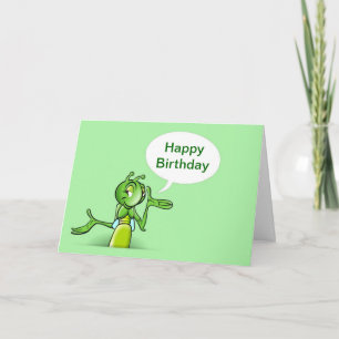 Carte Joyeux anniversaire avec le cricket parler