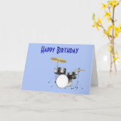 Carte Joyeux anniversaire avec le kit de tambour pour le (Fleur jaune)