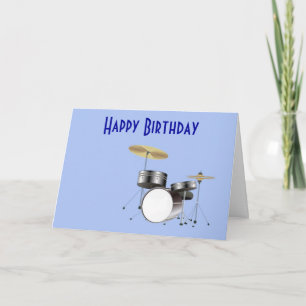 Carte Joyeux anniversaire avec le kit de tambour pour le