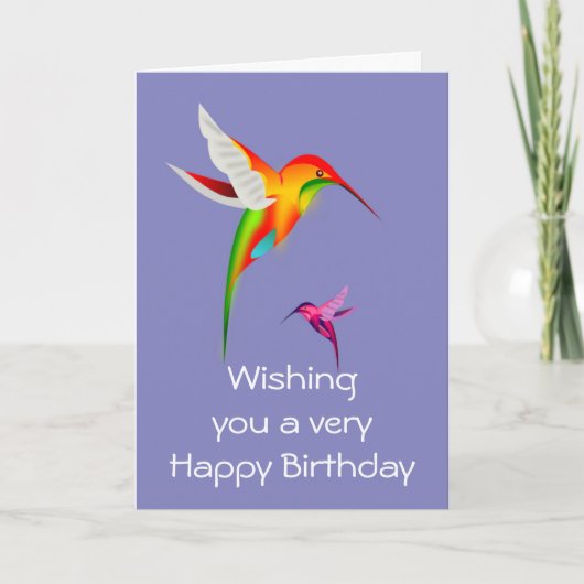 Carte Joyeux anniversaire avec les colibris (Devant)