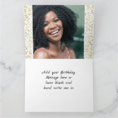 Carte Joyeux anniversaire avec nom personnel et photo (Intérieur)