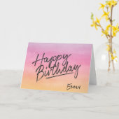 Carte Joyeux anniversaire avec nom sur aquarelle (Fleur jaune)