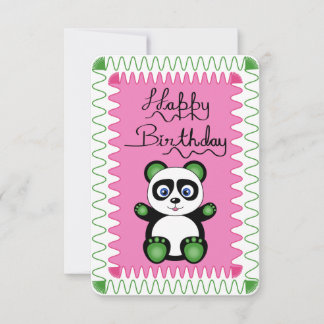 Carte Joyeux Anniversaire Avec Panda Vert