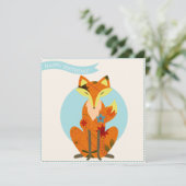 Carte Joyeux anniversaire avec renard (Debout devant)