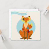 Carte Joyeux anniversaire avec renard (Devant/Arrière en situation)