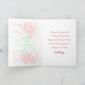Carte Joyeux Anniversaire avec rose simple (Intérieur)