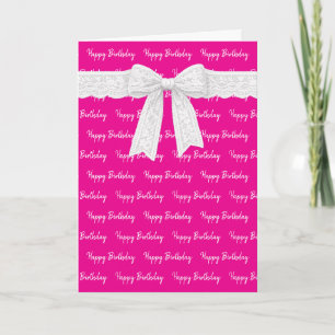 Carte Joyeux Anniversaire Avec Ruban Blanc