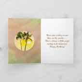 Carte Joyeux anniversaire avec sable et palmiers (Intérieur)