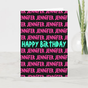 Carte Joyeux Anniversaire avec texte couleur néon