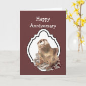 Carte Joyeux Anniversaire avec une jolie aquarelle Otter (Fleur jaune)