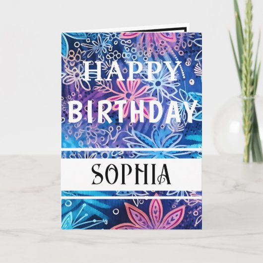 Carte Joyeux Anniversaire avec une simple impression ble (Devant)