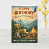 Carte Joyeux Anniversaire - Aventurier (Fleur jaune)