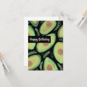 Carte Joyeux Anniversaire Avocats Aquarelle (Devant/Arrière en situation)