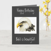 Carte Joyeux Anniversaire - Bald is Beautiful! (Fleur jaune)