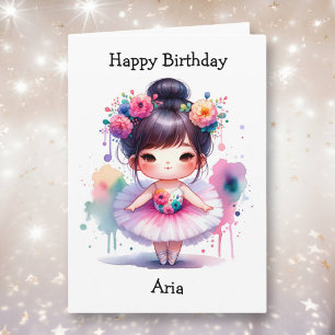 Carte Joyeux anniversaire Ballerina Coloring Page Girl's