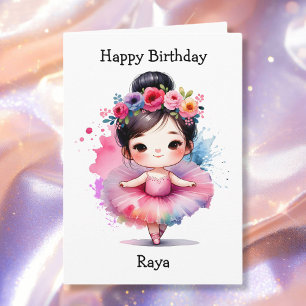 Carte Joyeux anniversaire Ballerina Coloring Page Girl's
