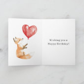 Carte Joyeux Anniversaire Ballon en Forme de Coeur de Re (Intérieur)