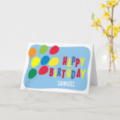 Carte Joyeux anniversaire Ballons colorés garçons Annive (Fleur jaune)