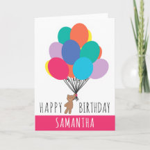 Joyeux Anniversaire Ballons colorés Nom de l'ours 