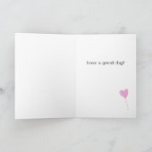 Carte Joyeux Anniversaire - Ballons en forme de coeur ro (Intérieur)