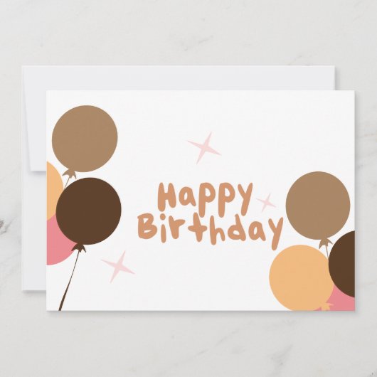 Carte Joyeux Anniversaire Ballons Rétro (Devant)