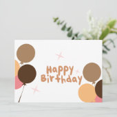 Carte Joyeux Anniversaire Ballons Rétro (Debout devant)