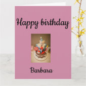 Carte Joyeux anniversaire Barbara (Fleur jaune)