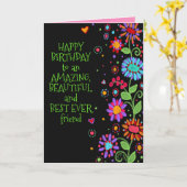 Carte Joyeux Anniversaire Beau Ami (Fleur jaune)