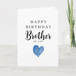 Carte Joyeux Anniversaire Beau-Frère Cœur Bleu