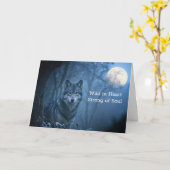 Carte Joyeux Anniversaire Beau Loup Fort (Fleur jaune)