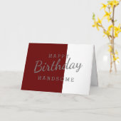 Carte Joyeux Anniversaire Beau Maron & Blanc Anniversair (Fleur jaune)